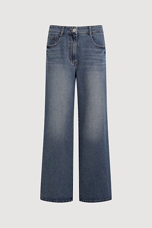 Back Banding Denim Pants