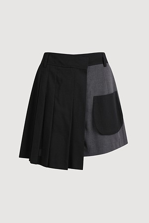 Color Blend Pleat Layered Shorts