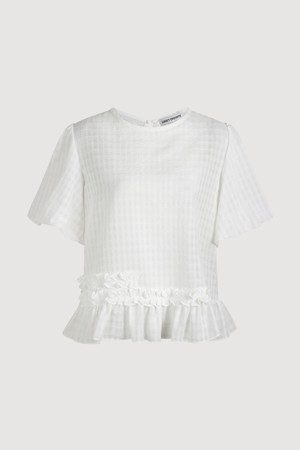 Check Puff Sleeve Blouse