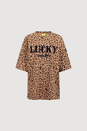 Logo Leopard T-shirt (camel)