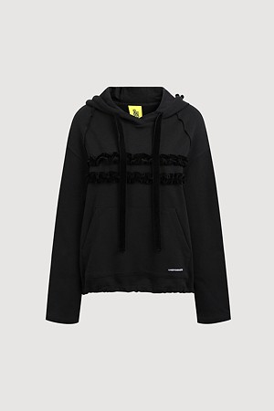 Frill Detail Hooded Long Sleeve T-shirt
