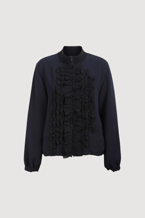 Ruffle Zip-up Jumper