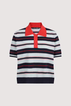 Multi Stripe Collar Knit Pullover 