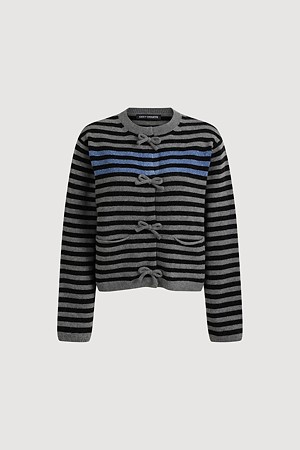 Ribbon Point Stripe Knit Cardigan