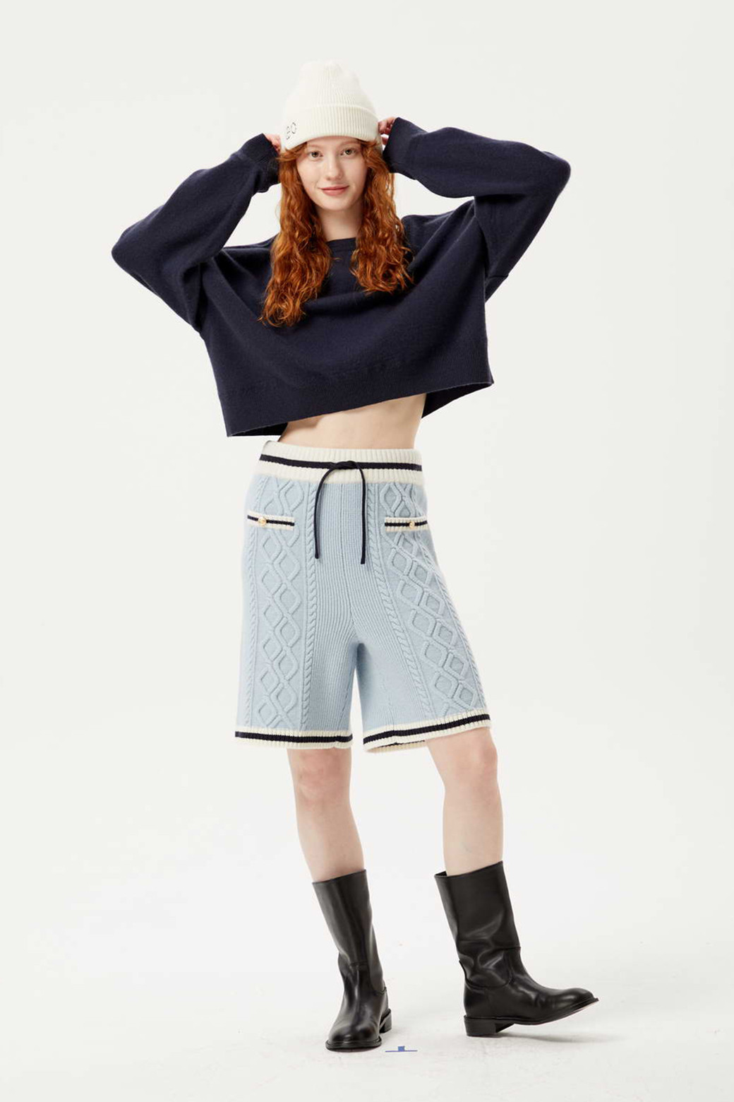LE CASHMERE - 쇼트팬츠 - Cable Shorts