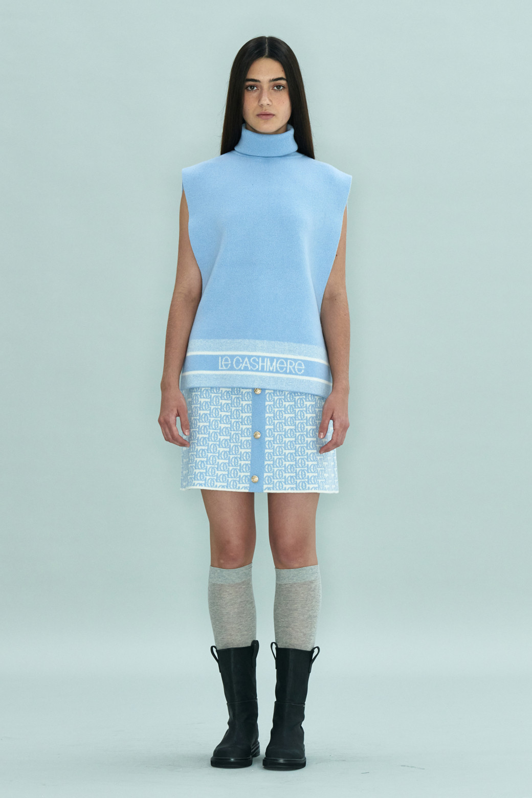 LE CASHMERE - 미니스커트 - Logo Jacquard Skirt