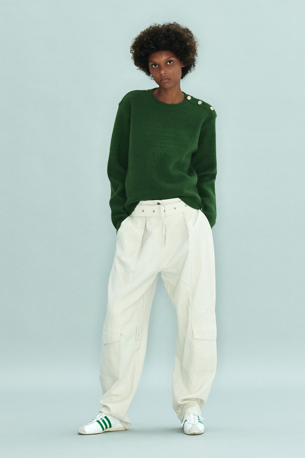 LE CASHMERE - 스웨터 - Line Sweater with Buttons