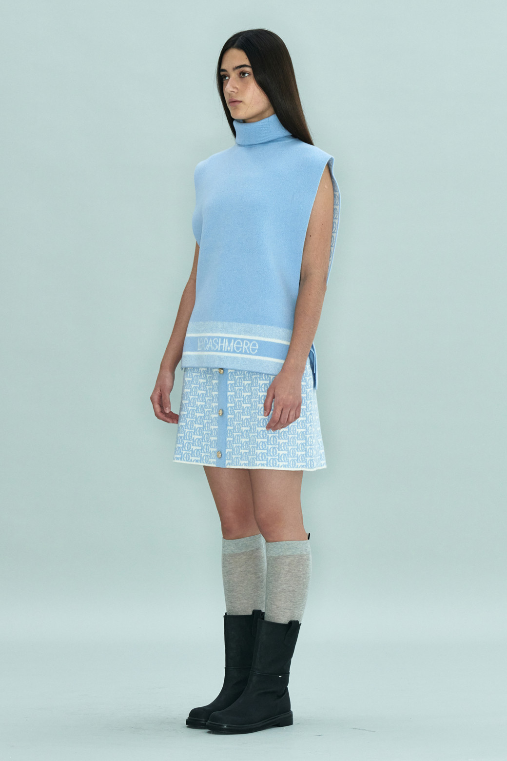 LE CASHMERE - 미니스커트 - Logo Jacquard Skirt