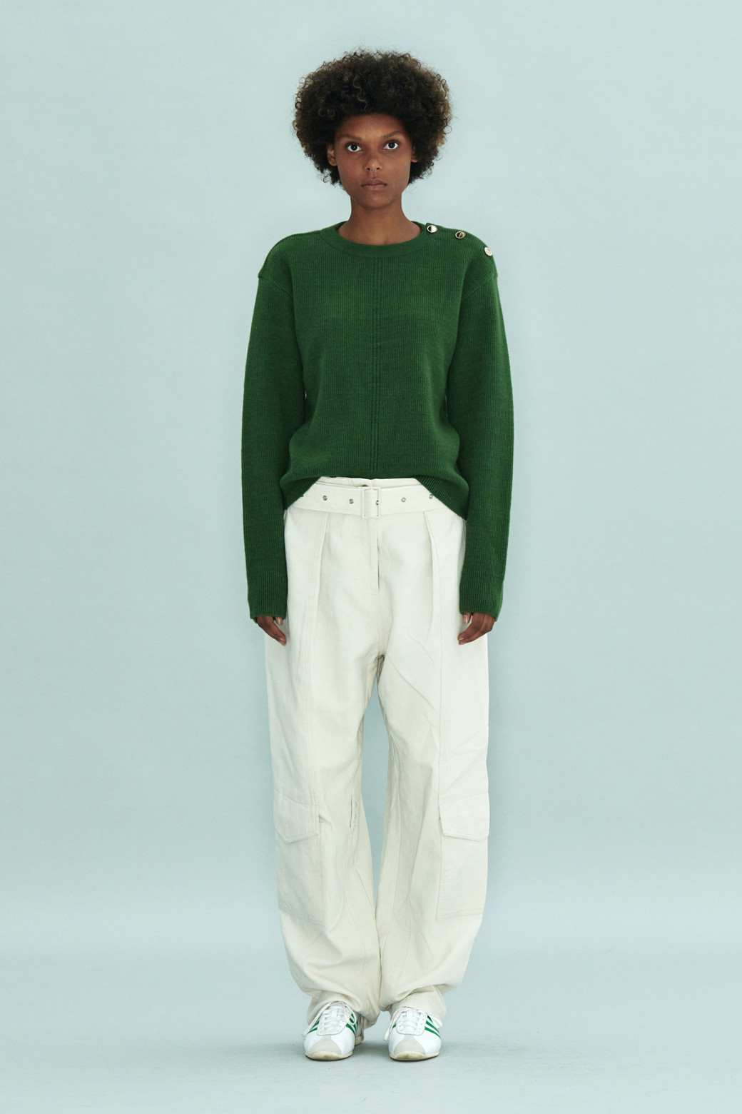LE CASHMERE - 스웨터 - Line Sweater with Buttons
