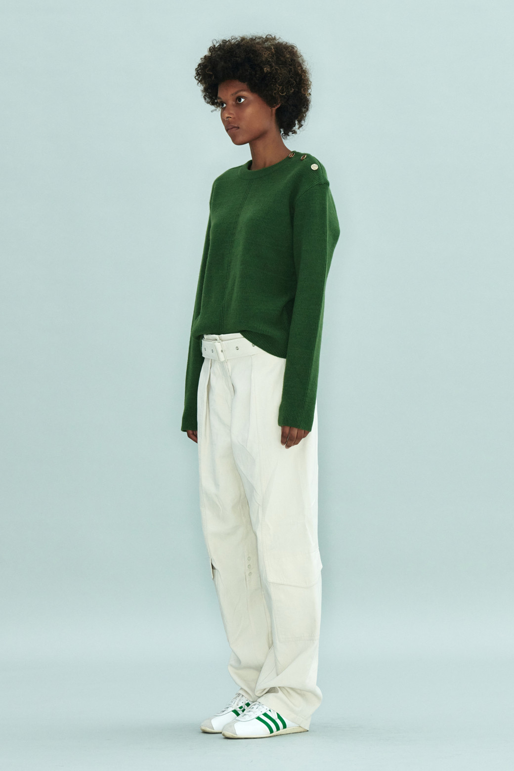 LE CASHMERE - 스웨터 - Line Sweater with Buttons