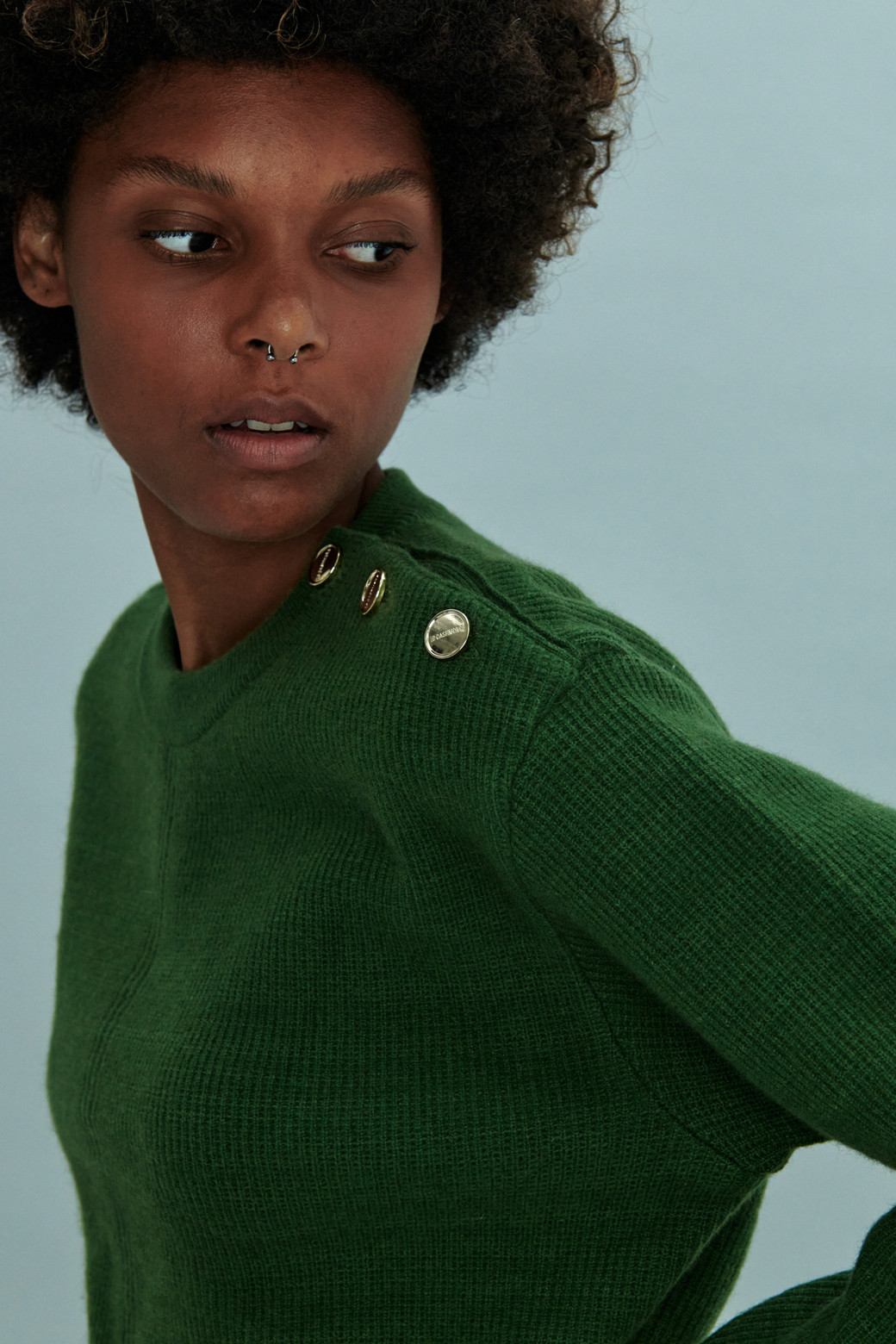 LE CASHMERE - 스웨터 - Line Sweater with Buttons