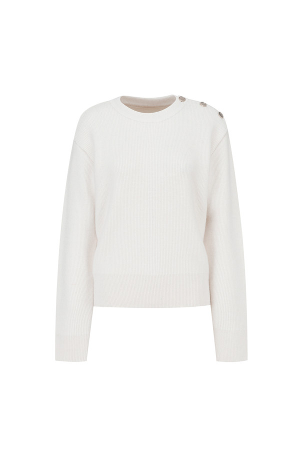 LE CASHMERE - 스웨터 - Line Sweater with Buttons