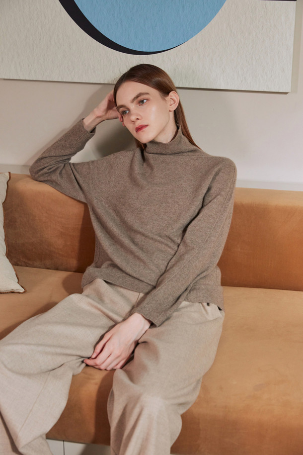 LE CASHMERE - 스웨터 - Woman Turtleneck (Brown)