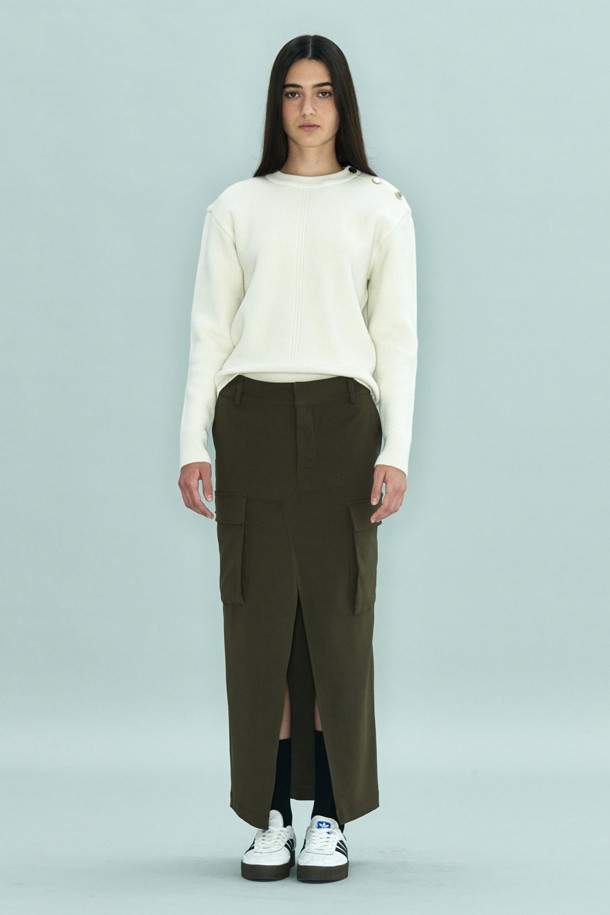 LE CASHMERE - 스웨터 - Line Sweater with Buttons