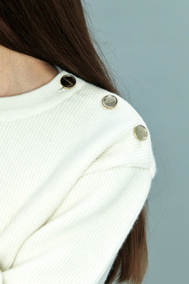 LE CASHMERE - 스웨터 - Line Sweater with Buttons