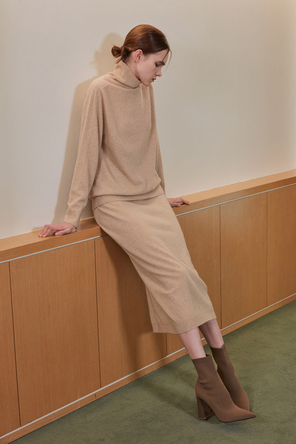 LE CASHMERE - 미디스커트 - CASHMERE BASIC SKIRT