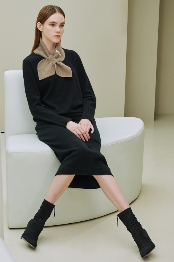 LE CASHMERE - 미디스커트 - CASHMERE BASIC SKIRT