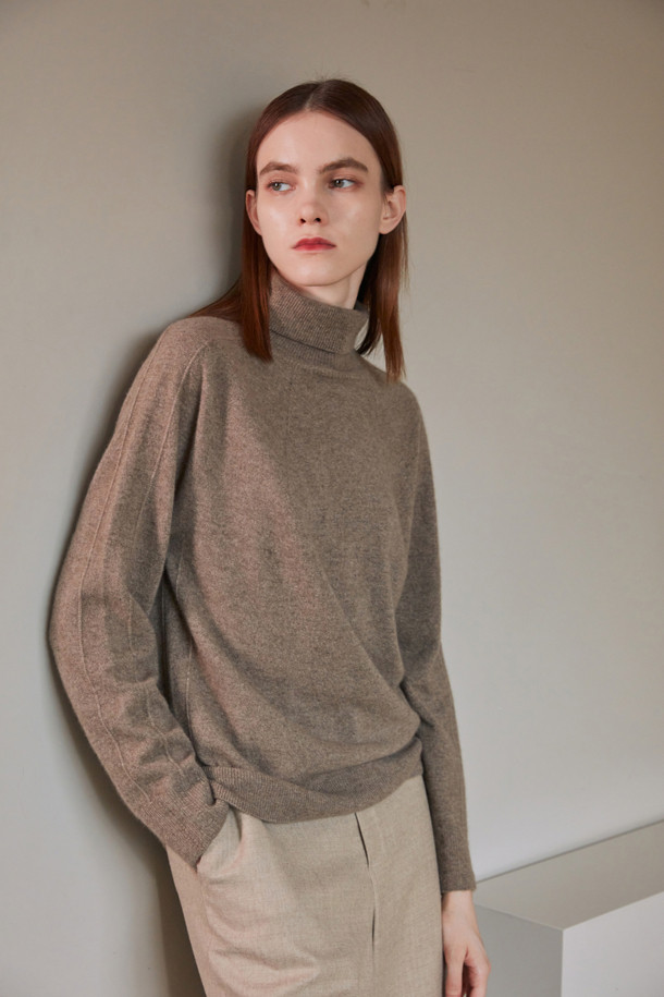 LE CASHMERE - 스웨터 - Woman Turtleneck (Brown)