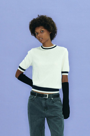 Circle Short Sleeve Sweater