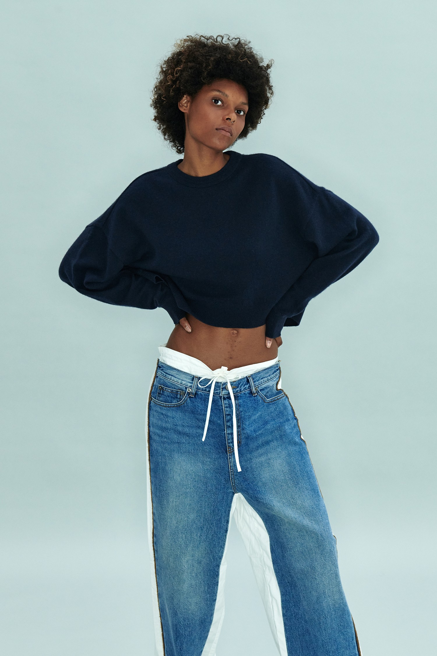 LE CASHMERE]Cropped Sweater_D5WAW23103NYX