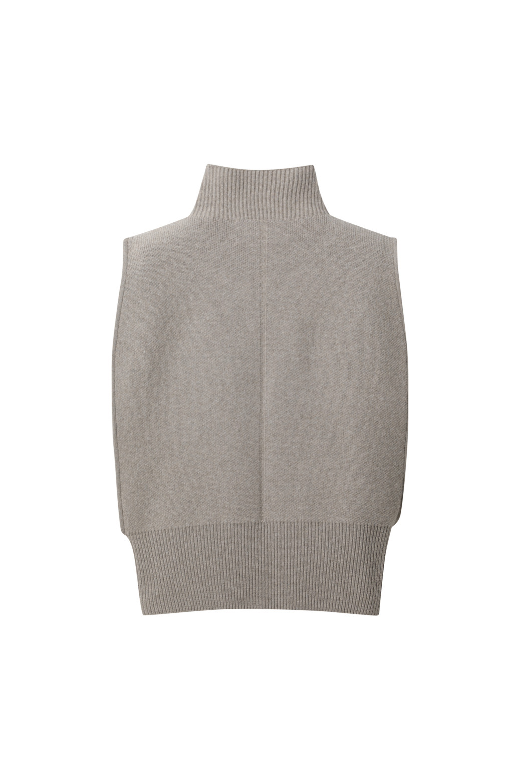 LE CASHMERE - 베스트 - Cap Sleeve Turtleneck Vest (Dark Beige)