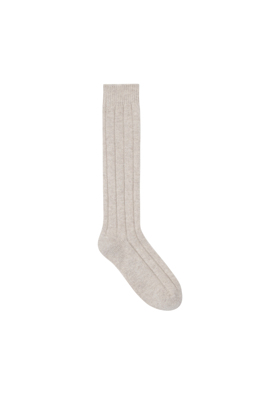 LE CASHMERE - 양말 - Long Ribbed Socks (Oatmeal)