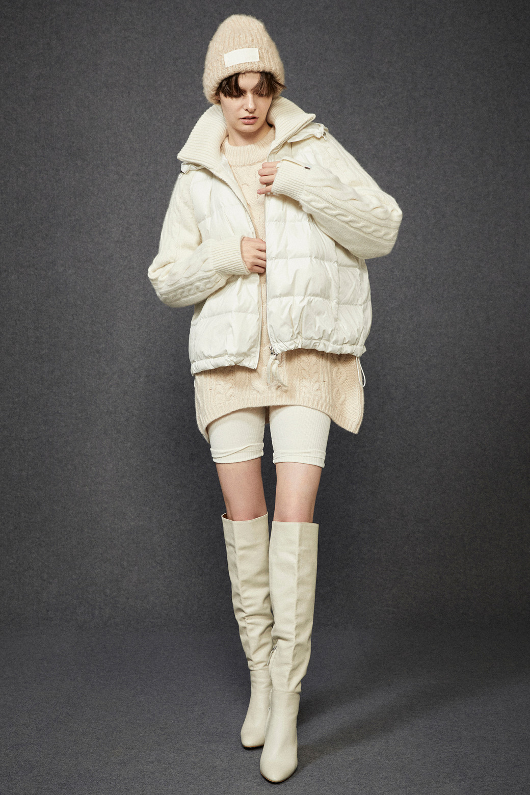 LE CASHMERE - 모자 - Handmade Bubble Beanie (Beige)