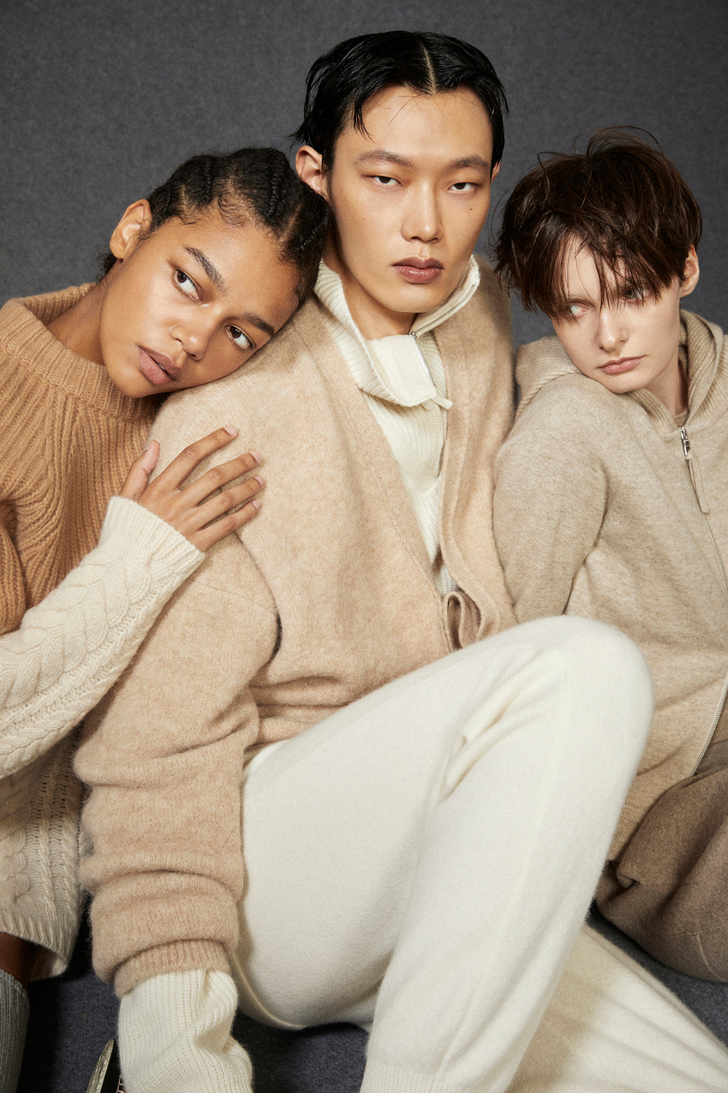 LE CASHMERE - 가디건 - Men Alpaca Cardigan (Beige)