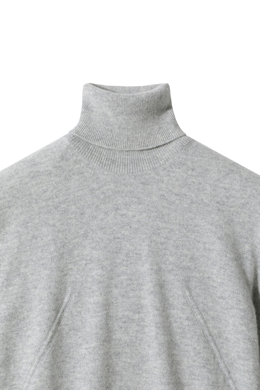 LE CASHMERE - 스웨터 - Essential High Neck Sweater (Light Gray)