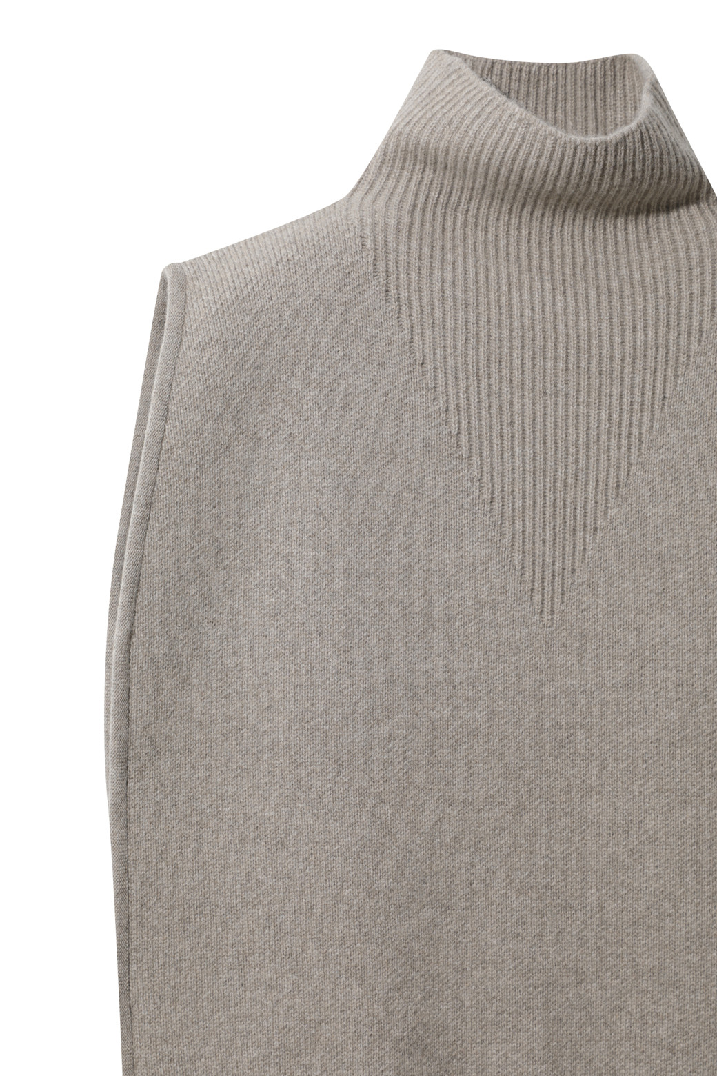 LE CASHMERE - 베스트 - Cap Sleeve Turtleneck Vest (Dark Beige)