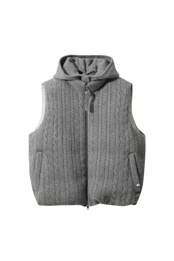 LE CASHMERE - 베스트 - Cashmere Cable Vest (Gray)