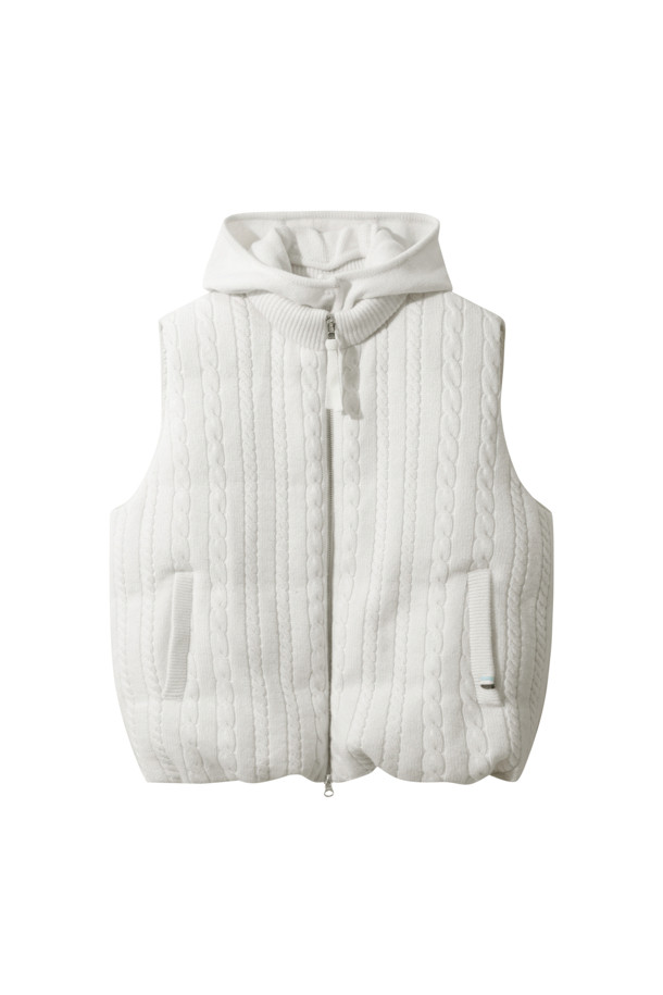 LE CASHMERE - 베스트 - Cashmere Cable Vest (White)