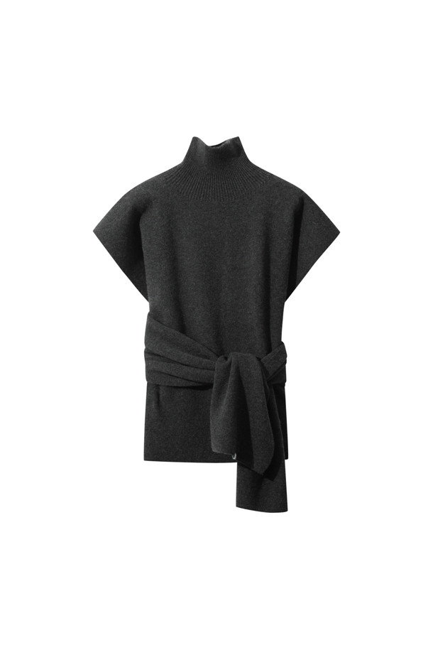 LE CASHMERE - 베스트 - Cashmere Cape Vest (Charcoal)