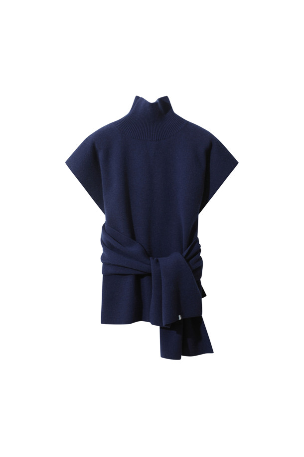 LE CASHMERE - 베스트 - Cashmere Cape Vest (Navy)