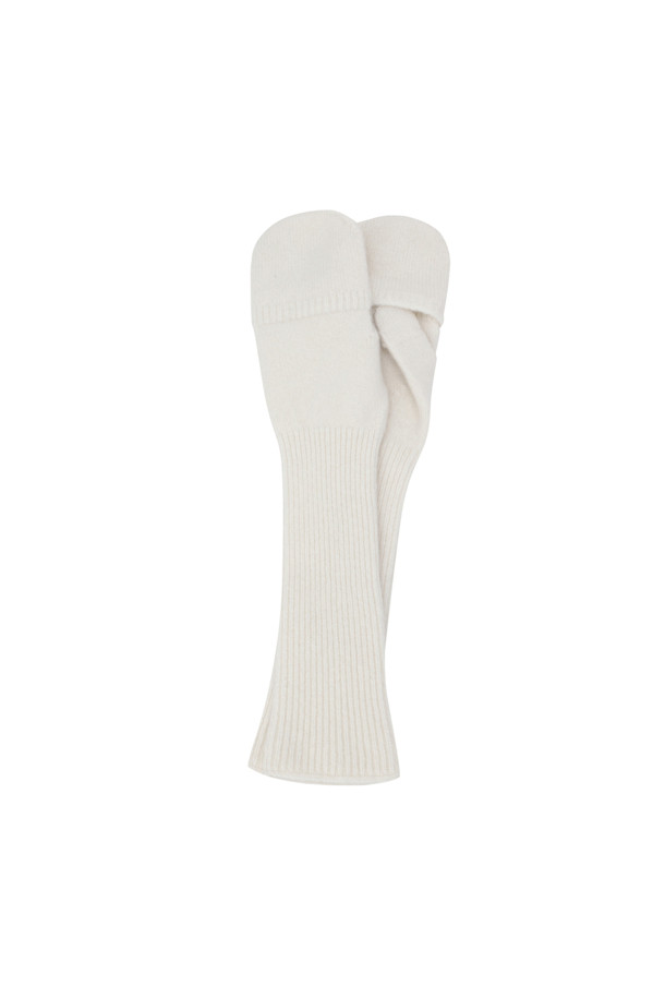 LE CASHMERE - 장갑 - Long Ribbed Mitten (White)