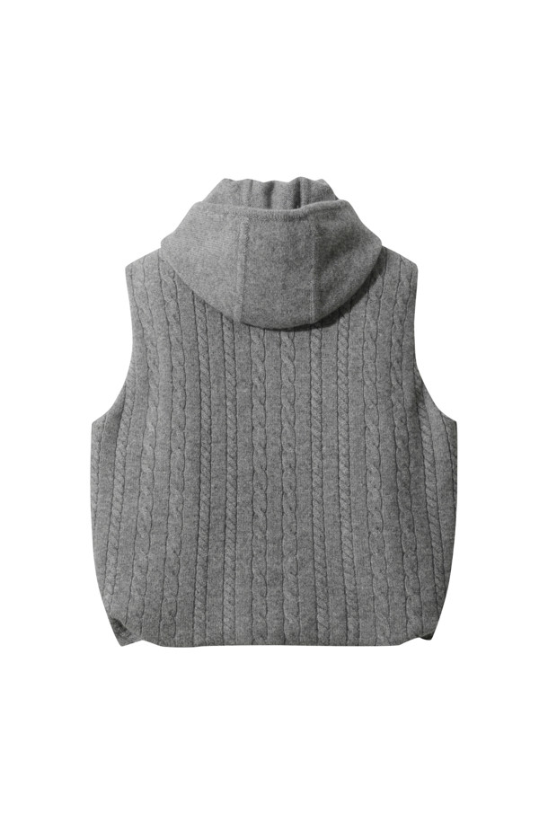 LE CASHMERE - 베스트 - Cashmere Cable Vest (Gray)