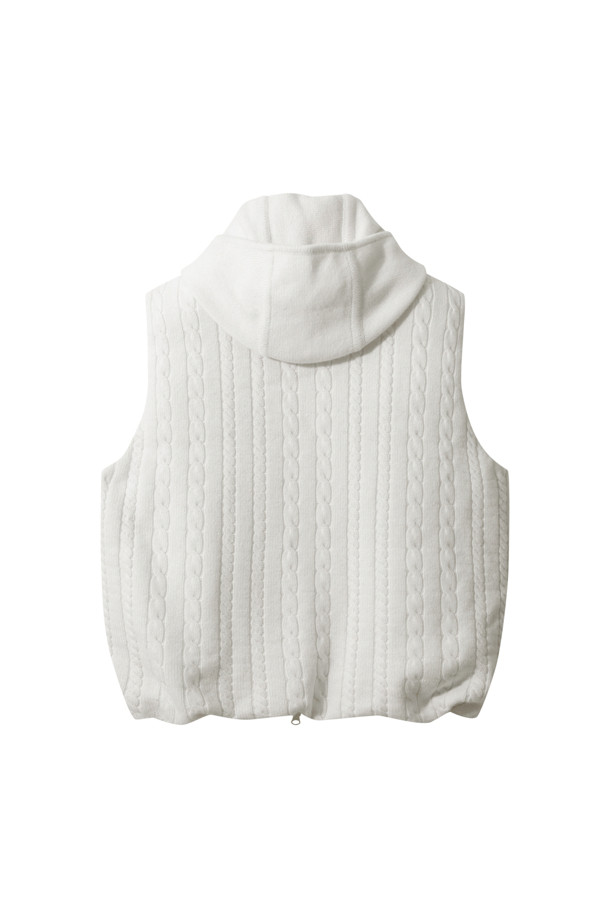 LE CASHMERE - 베스트 - Cashmere Cable Vest (White)