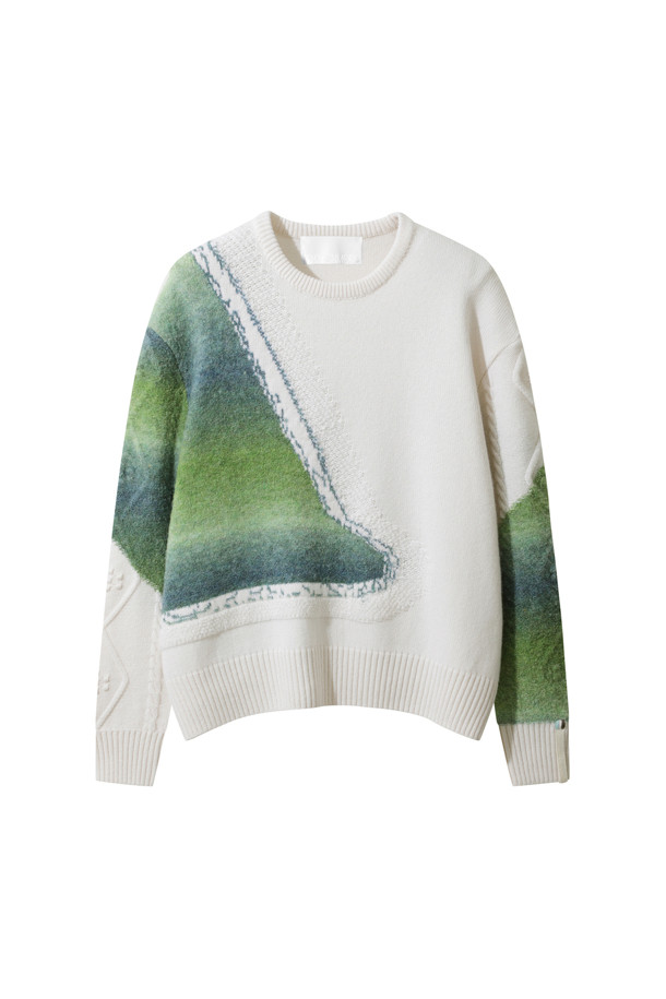 LE CASHMERE - 스웨터 - Pattern Sweater (Khaki)