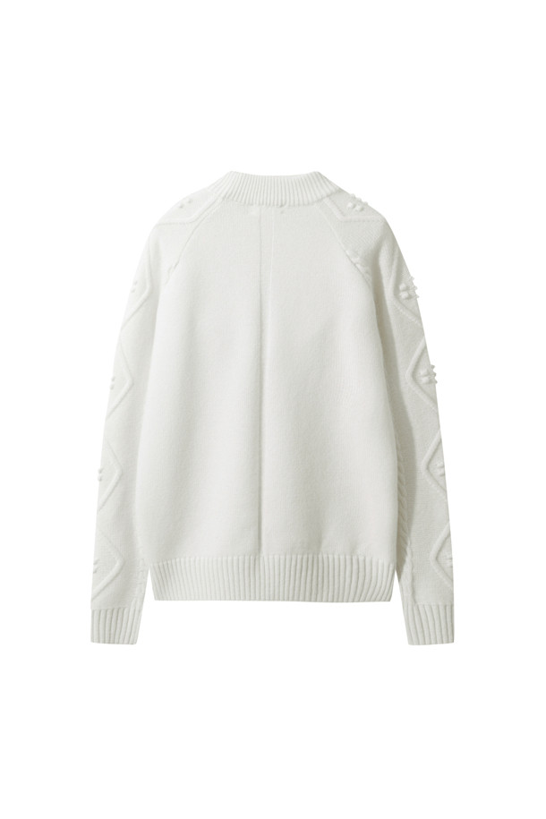 LE CASHMERE - 스웨터 - Eco Fur Cable Sweater (White)