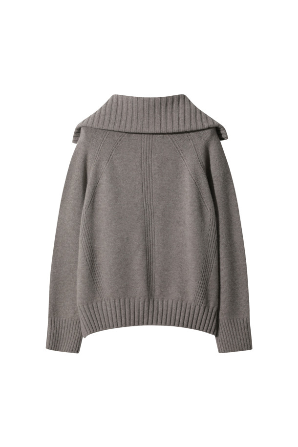 LE CASHMERE - 스웨터 - Wide Collar Sweater (Camel Beige)