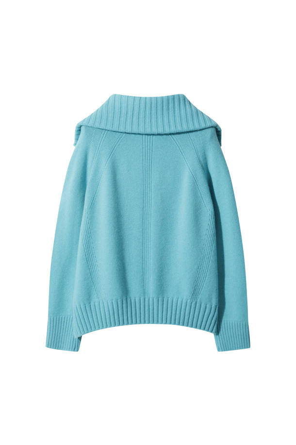 LE CASHMERE - 스웨터 - Wide Collar Sweater (Blue)