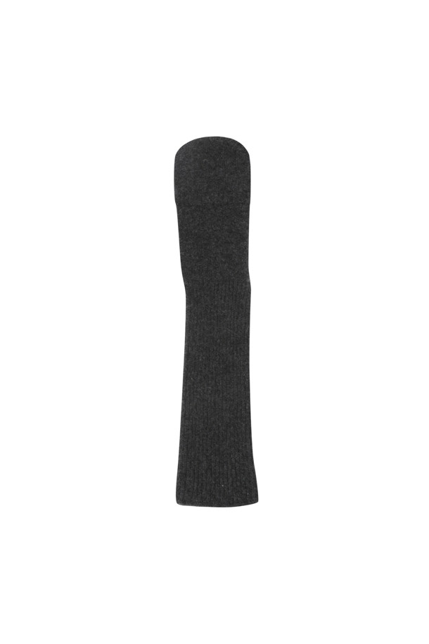 LE CASHMERE - 장갑 - Long Ribbed Mitten (Charcoal)