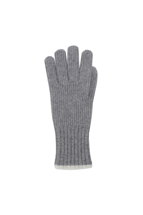 LE CASHMERE - 장갑 - Ribbed Glove (Light Gray)