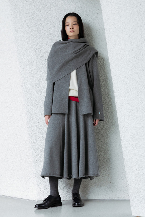 LE CASHMERE - 자켓 - Cashmere Scarf Jacket (Gray)