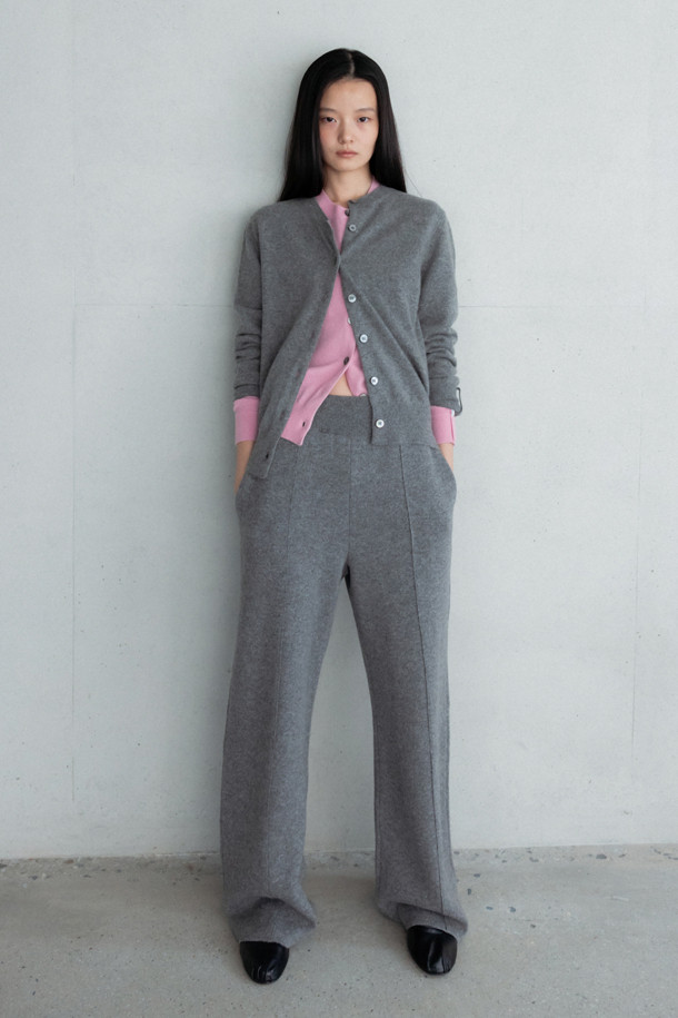 LE CASHMERE - 롱/미디팬츠 - Wide Pants (Gray)