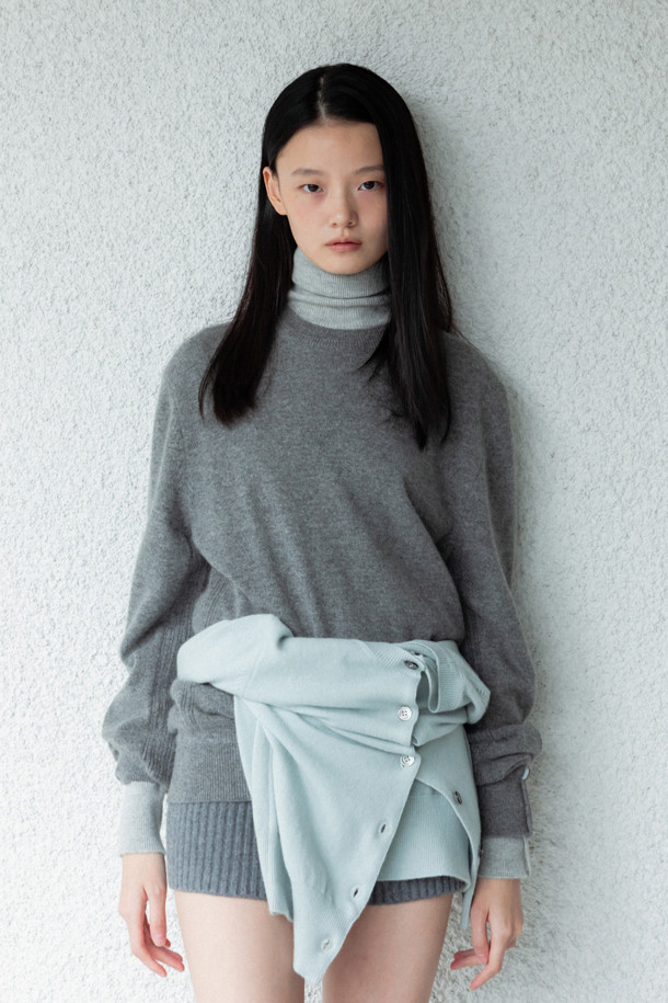 LE CASHMERE - 가디건 - Button Basic Cardigan (Mint)