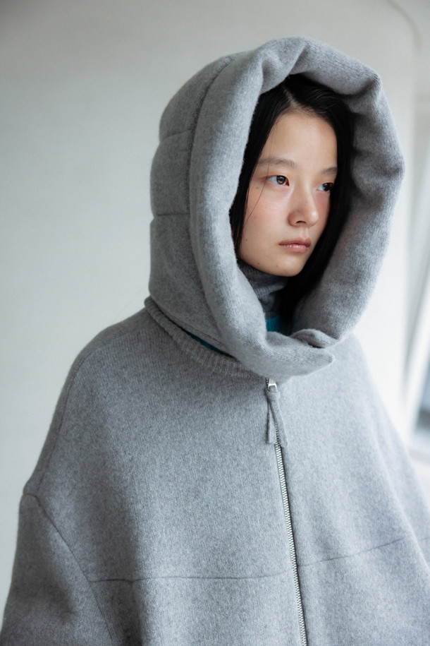 LE CASHMERE - 자켓 - Double Hoodie Jacket (Light Gray)