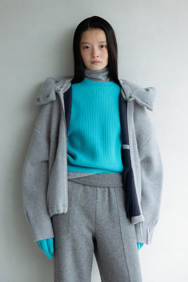 LE CASHMERE - 스웨터 - Volume Sleeve Sweater (Blue)