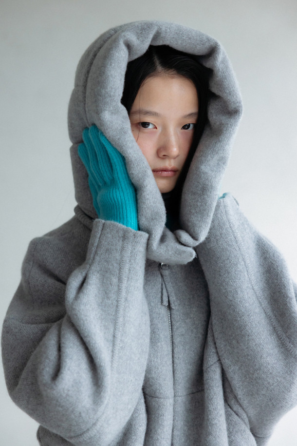 LE CASHMERE - 장갑 - Ribbed Gloves (Blue)