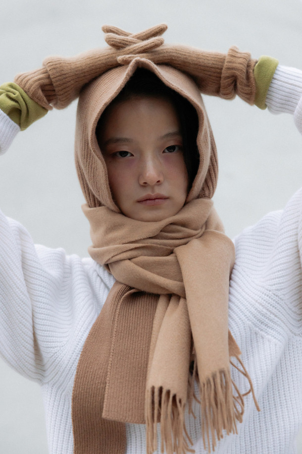 LE CASHMERE - 장갑 - Ribbed Gloves (Camel)